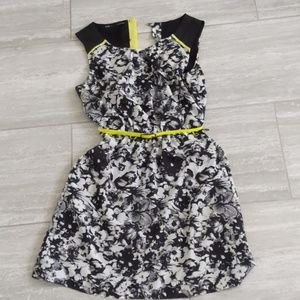 Black and whote floral dress